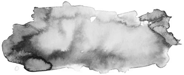 Чорно Біла Акварельна Фарба Фон Пляма Ізольована Білому — стокове фото