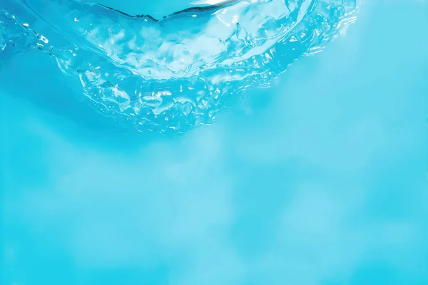 Průhledná Modrá Průhledná Struktura Vodní Plochy Vlnami Cákancemi Bublinkami Abstraktní — Stock fotografie