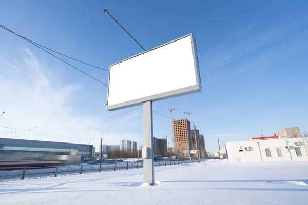 Billboard Contra Céu Mockup Para Publicidade — Fotografia de Stock