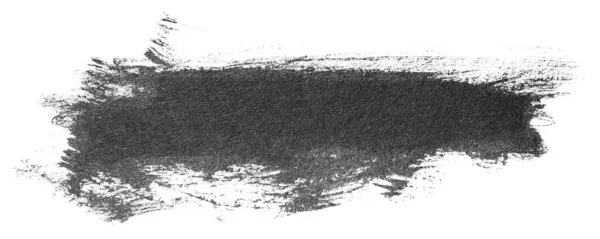 白い背景に分離された黒ペイント ブラシ ストローク — ストック写真