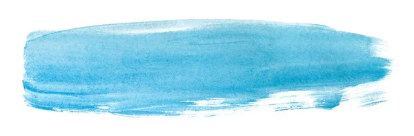 Aquarelle Bleu Coup Pinceau Sur Fond Blanc — Photo