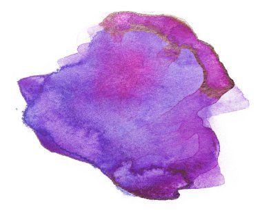 Beyaz üzerine suluboya boya lekesi. Elle çizilmiş element, fotoğrafçılık dokusu kağıda boya sıçratıyor. metin için arkaplan