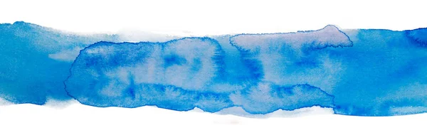 Aquarel Blauwe Strook Met Papier Textuur Aquarel Hand Tekening Meerdere — Stockfoto