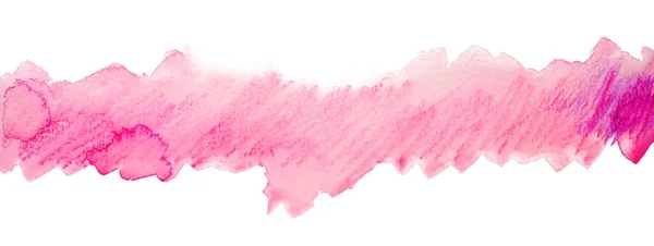Tira Aquarela Rosa Com Bordas Irregulares Com Lugar Para Elemento — Fotografia de Stock