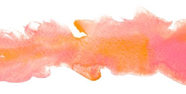 Sarı-turuncu şeritli ve dokulu. soyut grunge hafif kenarlı suluboya lekesi