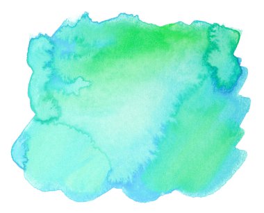 tasarım tebrik kartı yazdırma web tasarımı için suluboya mavi leke soyut arkaplan ögesi. boya taşma dokusu suluboya dokusu