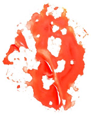 Kurumuş, hidrofobik bir yüzeye boya yayıyor. Damlacıklarda toplanan kırmızı boya.