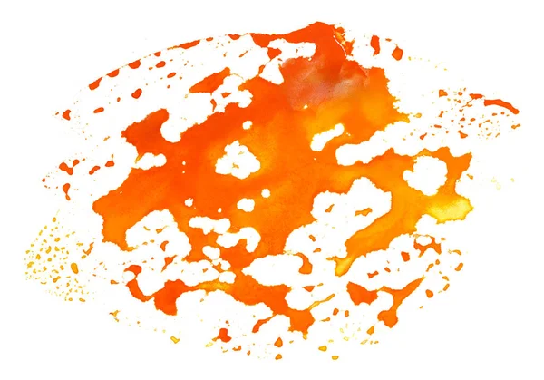 Akvarel Červená Oranžová Skvrna Abstraktní Pozadí Prvek Pro Design Přání — Stock fotografie