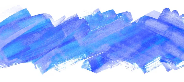 Bande Bleue Aquarelle Avec Texture Papier Aquarelle Dessin Main Multicouche — Photo