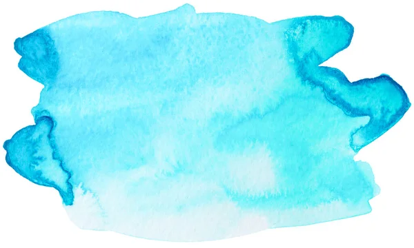 Latar Belakang Tekstur Warna Air Cayan Biru Cat Blot Diisolasi — Stok Foto