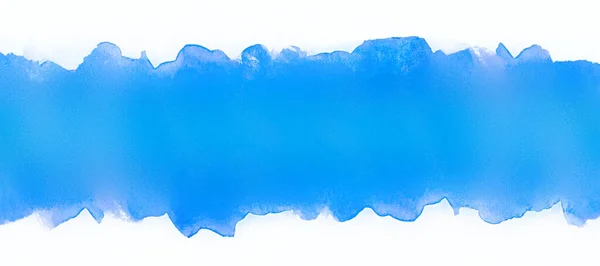 Faixa Horizontal Aquarela Com Textura Luz Azul Larga Para Pista — Fotografia de Stock