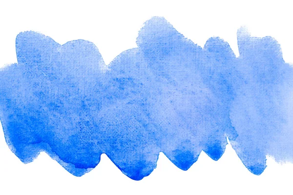 青い幅の水彩ストリップ抽象的なエッジです テキストの下に配置されたカードのデザインのために — ストック写真