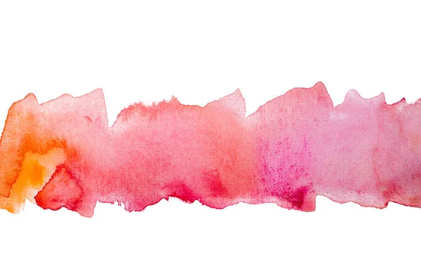 Рожево Червона Акварельна Смуга Намальована Вручну Абстрактна Смуга Під Дизайном — стокове фото