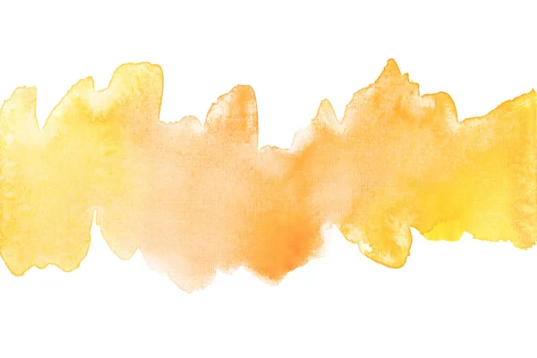 Żółto Pomarańczowy Abstrakcyjny Pasek Akwarela Plama Wzór — Zdjęcie stockowe