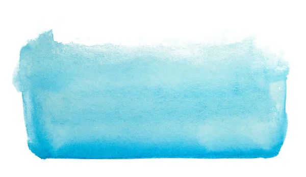 Warna Air Kuas Noda Biru Digambar Oleh Kuas Atas Kertas — Stok Foto