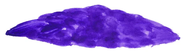 Acuarela Azul Violeta Mancha Dibujada Por Pincel Sobre Papel Aislado —  Fotos de Stock