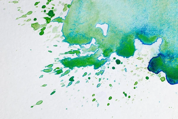 Κηλίδα Νερομπογιάς Σταγόνες Χρώματος Πράσινες Αποχρώσεις — Φωτογραφία Αρχείου