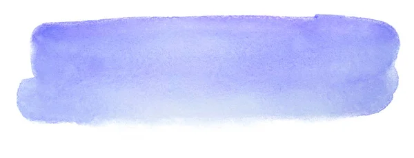 Acquerello Blu Pennellata Macchia Disegnata Pennello Carta Isolato Sfondo Bianco — Foto Stock