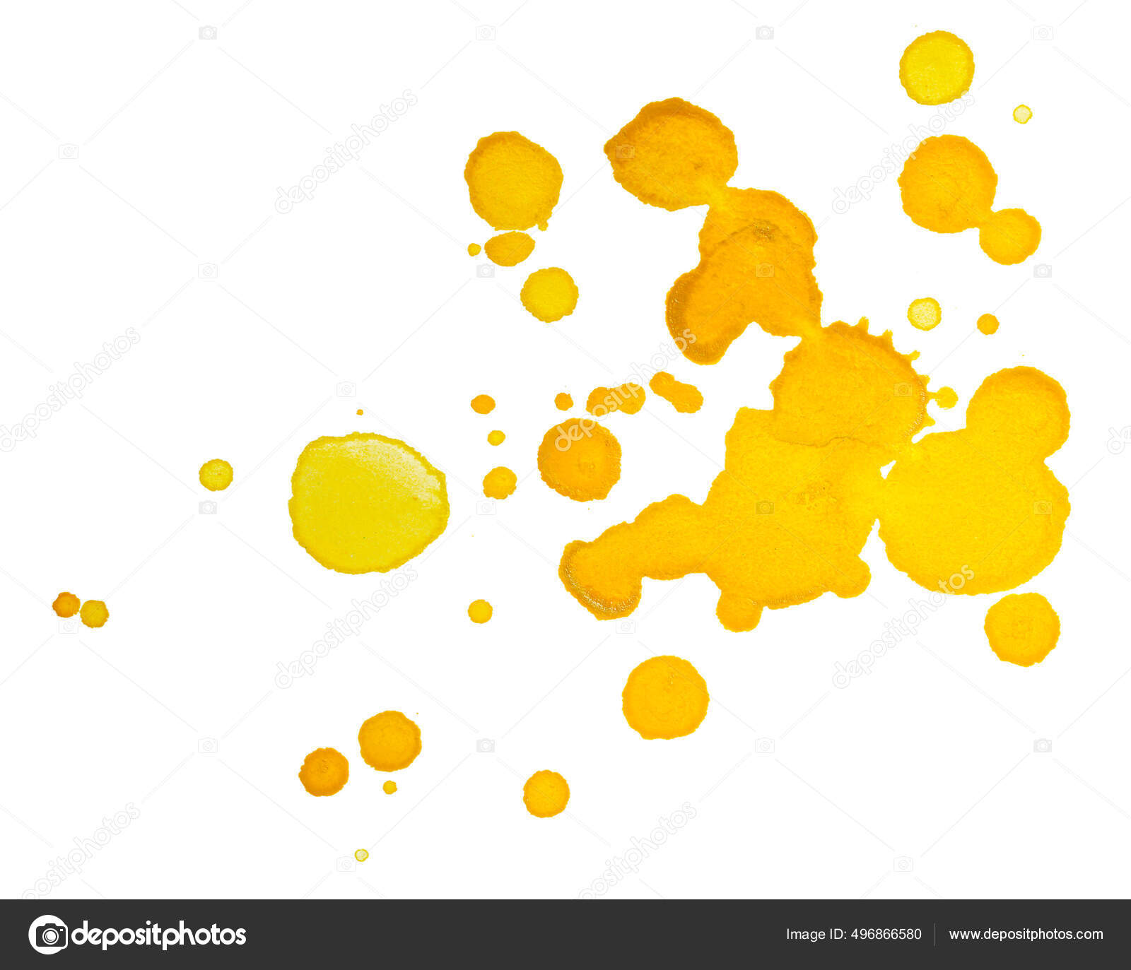 Gotas Manchas Amarillas Salpicaduras Pintura Sobre Papel Sobre Fondo Blanco  Ilustración de stock #496866580 de ©livinskyalex, image size:1600x1373