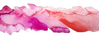 Kağıt desenli beyaz bir arka planda suluboya mor leke. ıslak boya çizim tekniği