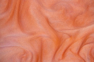 Turuncu soyut arkaplan, parlak metalik boya, soyut arkaplan dalgaları, altın, metalik boya, parlak parlak yüzey dalgaları