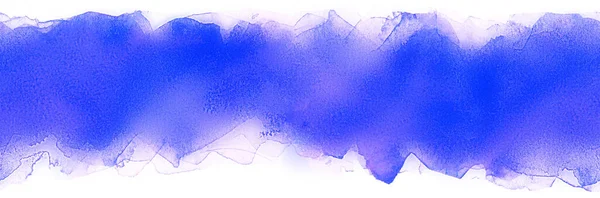 Niebieski Pasek Akwarelowy Teksturą Papieru Dla Tekstu Projektu — Zdjęcie stockowe