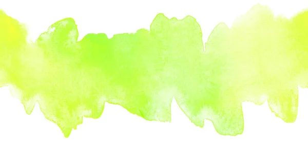 Lichtgele Limoen Aquarelstrip Met Gladde Papieren Textuur Voor Tekst Ontwerp — Stockfoto