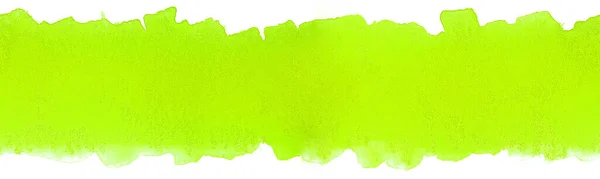 Groene Aquarelstrip Met Gladde Papieren Textuur Voor Tekst Ontwerp — Stockfoto