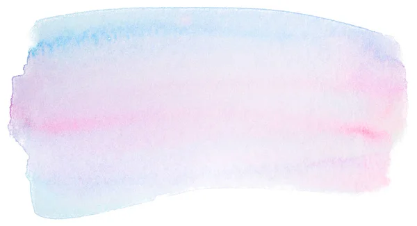 Világoskék Rózsaszín Túlcsorduló Akvarell Folt Akvarell Textúra Papíron Fehér Háttérrel — Stock Fotó