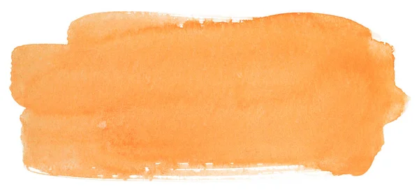 紙に水彩でオレンジを染色します デザインの背景にある白地に — ストック写真
