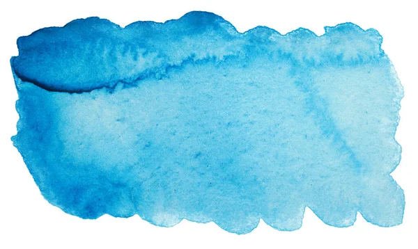 Acquerello Macchia Blu Con Bordi Frastagliati Macchia Disegnata Mano Sfondo — Foto Stock