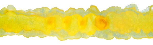 Watercolor Stain Yellow Strip Textured — Stock Photo, Image