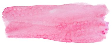 Beyaz zemin üzerindeki suluboya parlak pembe leke izole edilmiş. Boya ve suluboya kağıt desenli elementler. Kartpostal ve baskı tasarımı için arkaplan.