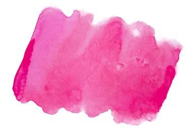 Beyaz zemin üzerindeki suluboya kırmızı leke izole edildi. Boya ve suluboya kağıt desenli elementler. Kartpostal ve baskı tasarımı için arkaplan.