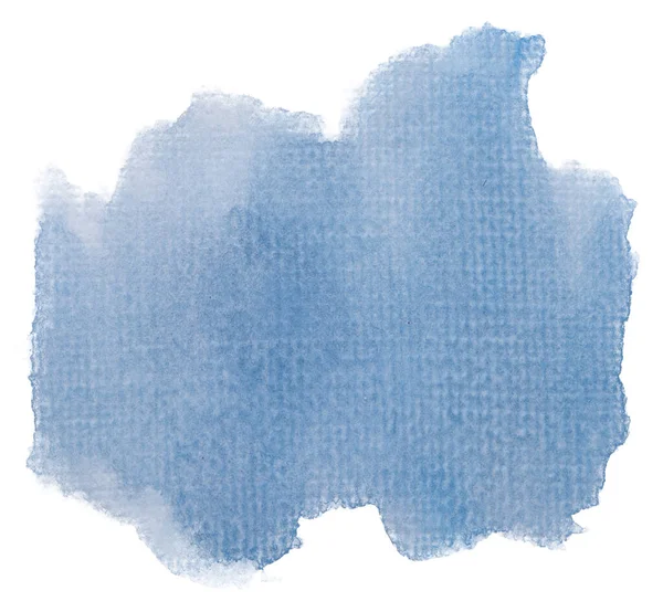 Mancha Azul Aquarela Fundo Branco Isolado Elemento Com Textura Tinta — Fotografia de Stock