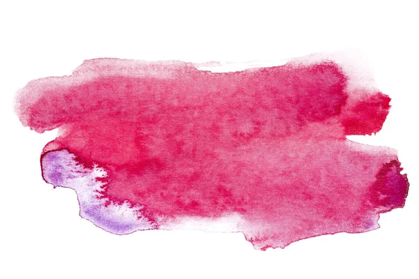 Aquarela Rosa Mancha Vermelha Fundo Branco Isolado Elemento Com Textura — Fotografia de Stock