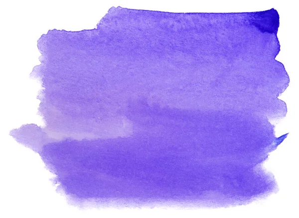 Aquarela Mancha Azul Púrpura Brilhante Fundo Branco Isolado Elemento Com — Fotografia de Stock