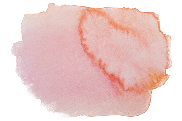 Beyaz Arka Planda Suluboya Turuncu Kahverengi Leke Izole Edilmiş Boya — Stok fotoğraf