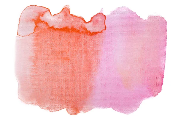 Beyaz zemin üzerindeki suluboya pembe leke izole edilmiş. Boya ve suluboya kağıt desenli elementler. Kartpostal ve baskı tasarımı için arkaplan.