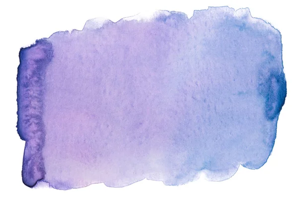 Acquerello Viola Macchia Blu Sfondo Bianco Isolato Elemento Con Vernice — Foto Stock