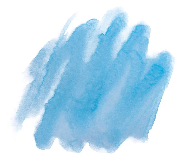 Aquarelle Teinte Bleu Vif Sur Fond Blanc Isolé Élément Avec — Photo