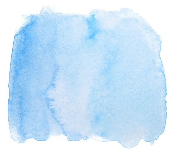 Aquarela Mancha Azul Brilhante Fundo Branco Isolado Elemento Com Textura — Fotografia de Stock