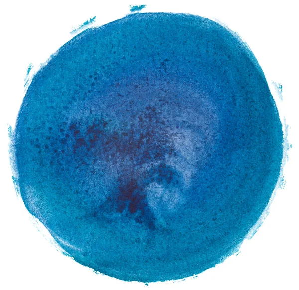 Acuarela Círculo Azul Con Textura Elemento Redondo Para Diseño — Foto de Stock