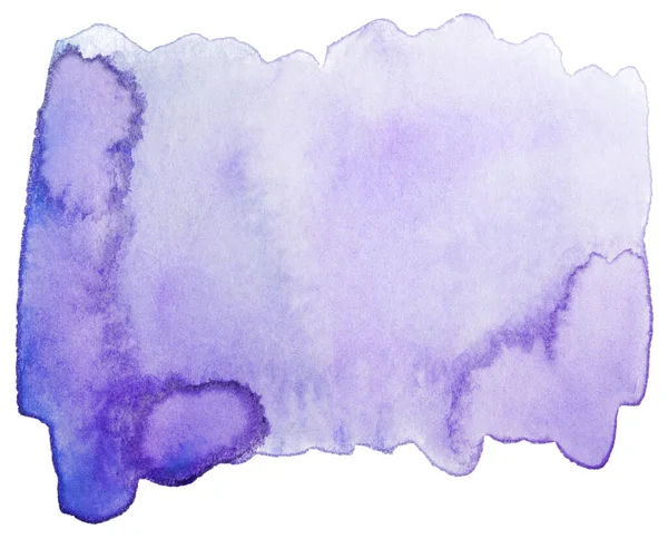 Acquerello Macchia Violacea Disegnata Pennello Carta Isolato Sfondo Bianco — Foto Stock