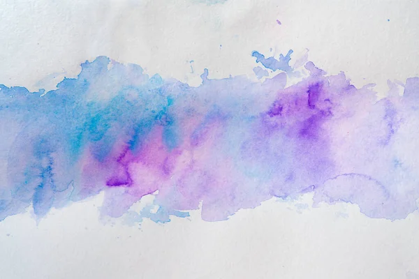 Linje Blå Violett Akvarell Papper Färg Fläckar Abstrakta Former — Stockfoto