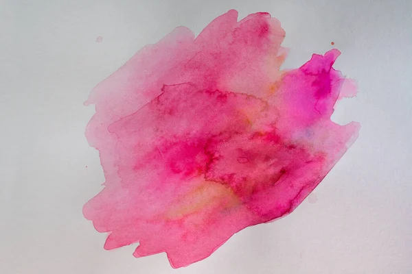 Roter Mehrfarbiger Aquarell Fleck Auf Papier Mit Textur — Stockfoto