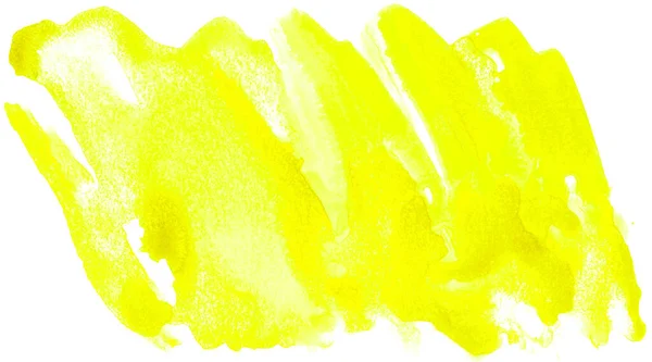 Mancha Acuarela Fondo Amarillo Textura — Foto de Stock