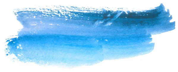 Aquarelle Peinture Bleue Isolée Sur Fond Blanc — Photo