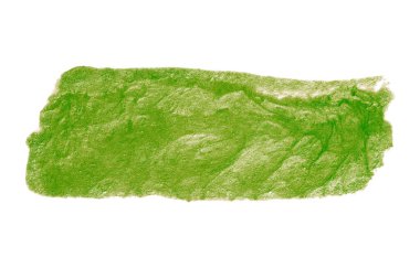 Beyaz zemin üzerinde yeşil akrilik boya izole