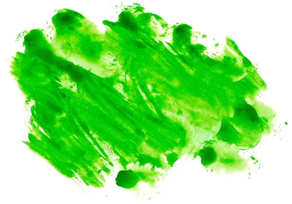 Pintura Acuarela Verde Aislada Sobre Fondo Blanco — Foto de Stock